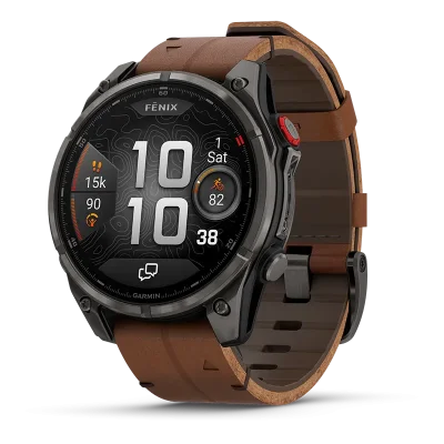 fenix 8 Pro, LTE, 47mm,Saph,CrbnGryTi,Blk/Chsnt Lthr, EMEA