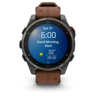 fenix 8 Pro, LTE, 47mm,Saph,CrbnGryTi,Blk/Chsnt Lthr, EMEA