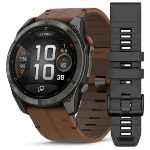 fenix 8 Pro, LTE, 51mm,Saph,CrbnGryTi,Blk/Chsnt Lthr, EMEA