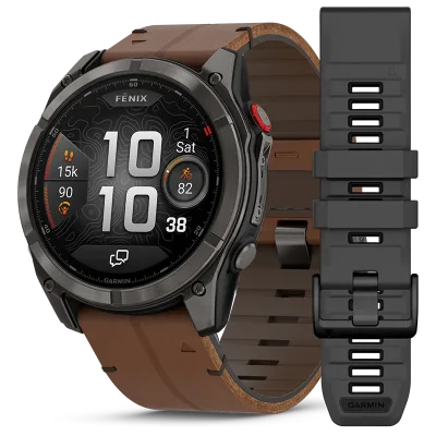 fenix 8 Pro, LTE, 51mm,Saph,CrbnGryTi,Blk/Chsnt Lthr, EMEA