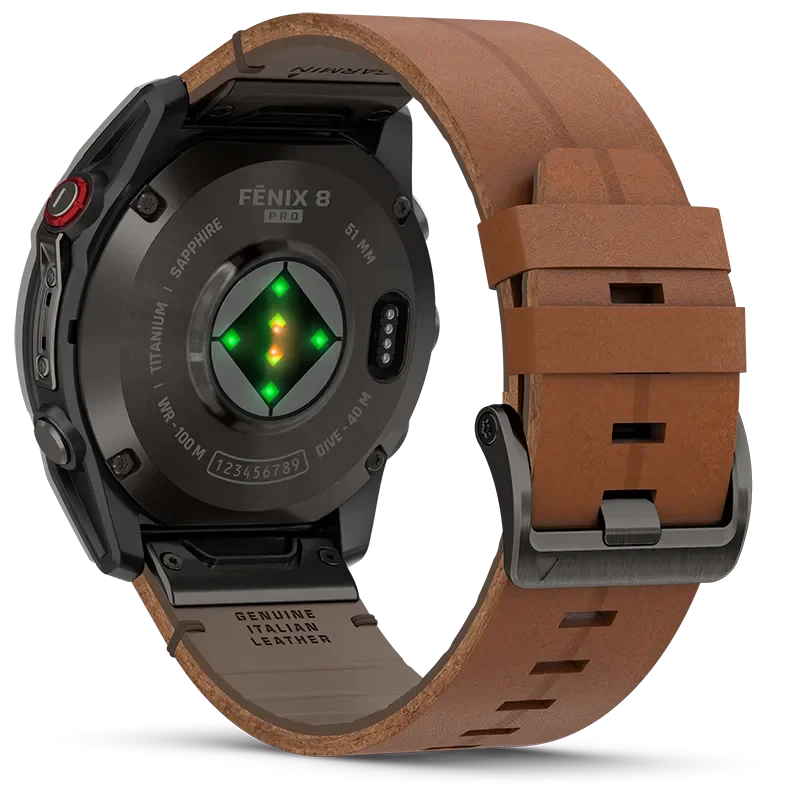 fenix 8 Pro, LTE, 51mm,Saph,CrbnGryTi,Blk/Chsnt Lthr, EMEA