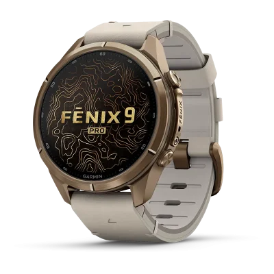 Fenix 9 Pro 43mm,AMOLED,inReach,Gold,Lthr bd,WC,EMEA/AUS/AFR
