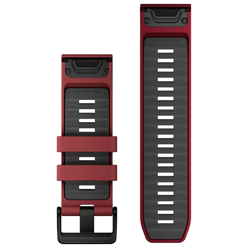 Acc, fenix 8, 26mm, QF Marsala/Graphite Silicone Bnd,WW/Asia