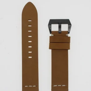 LEATHER STRAP TBL BROWN 22MM STL BUCKLE
