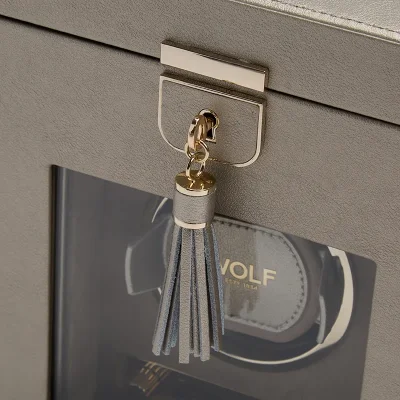 WOLF1834 PALERMO SINGLE WINDER W/ STORAGE - PEWTER