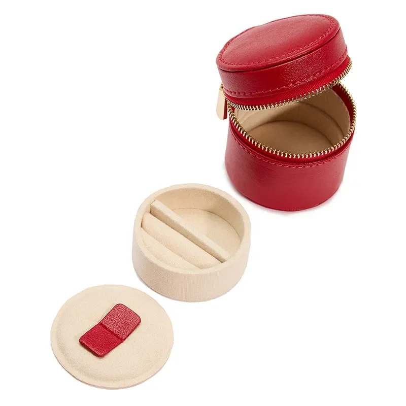 WOLF1834 PALERMO DOUBLE WATCH ROLL WITH JEWELRY POUCH - RED