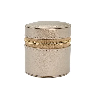 WOLF1834 PALERMO DOUBLE WATCH ROLL WITH JEWELRY POUCH - PEWTER