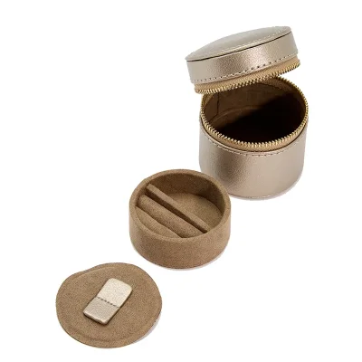 WOLF1834 PALERMO DOUBLE WATCH ROLL WITH JEWELRY POUCH - PEWTER