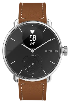 LEATHER STRAP 18MM BROWN, WHITE STITCHING