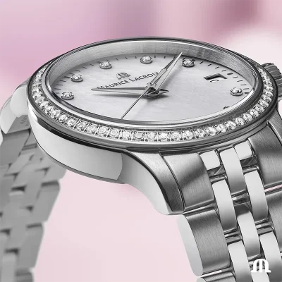 Maurice Lacroix 751006-SD502-170-1 dameklokke med perlemor og safirglass