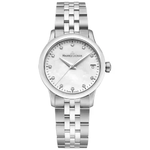 Maurice Lacroix 751006-SS002-170-1 elegant dameklokke perlemor safirglass