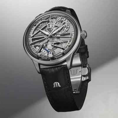 Maurice Lacroix 758008-SS001-090-2 herreklokke i s�lv med safirglass