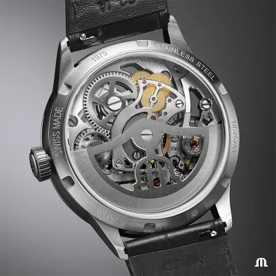 Maurice Lacroix 758108-SS001-090-2 herreklokke svart safirglass