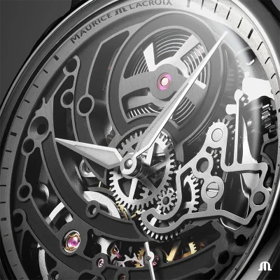 Maurice Lacroix 758108-SS001-090-2 herreklokke svart safirglass