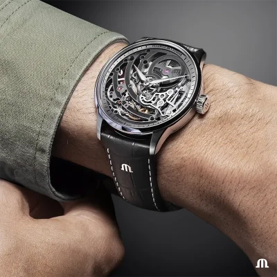 Maurice Lacroix 758108-SS001-090-2 herreklokke svart safirglass