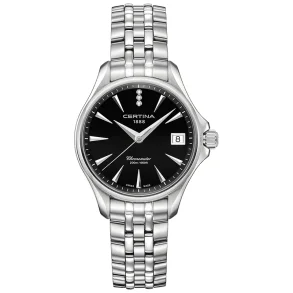 Certina C0320511105600 DS Action Dame 34 mm, Safirglass, Svart