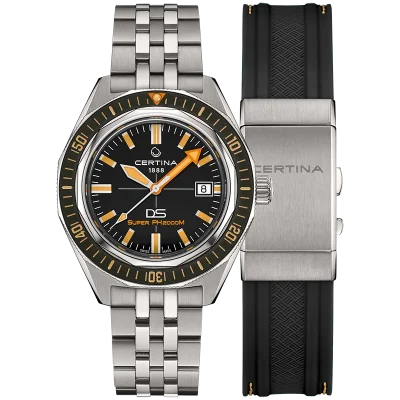 Certina C0506074405102 Herreklokke Svart 43 mm