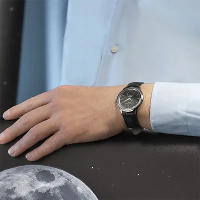 Frederique Constant - Moneta - Sort skive / rem