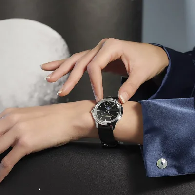Frederique Constant - Moneta - Sort skive / rem