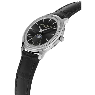 Frederique Constant - Moneta - Sort skive / rem