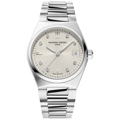 Frederique Constant Highlife Quartz- st�l lenke - beige skive med dia