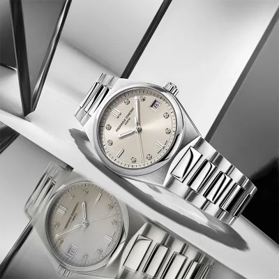 Frederique Constant Highlife Quartz- st�l lenke - beige skive med dia