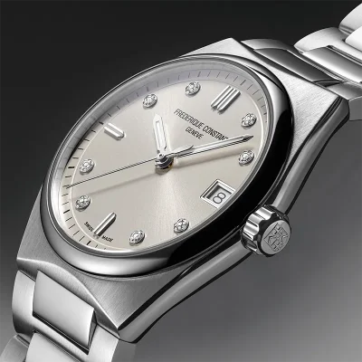 Frederique Constant Highlife Quartz- st�l lenke - beige skive med dia