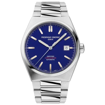Frederique Constant Highlife COSC - 39mm - Bl� skive, st�llenke + bl� skinnrem -