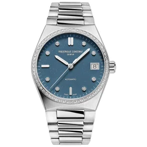 FC - HIGHLIFE LADIES - SPARKLING - LIGHT BLUE DIAL - DIA BEZEL - STEEL BRACELET