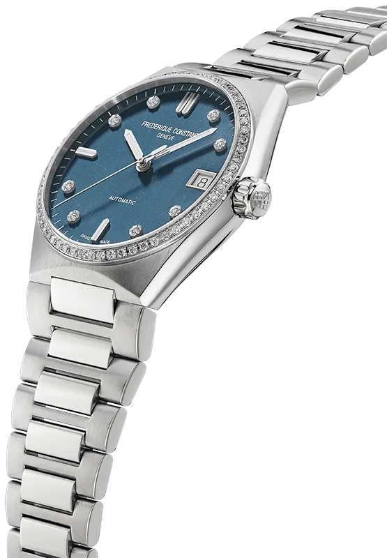 FC - HIGHLIFE LADIES - SPARKLING - LIGHT BLUE DIAL - DIA BEZEL - STEEL BRACELET