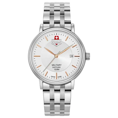 JDM+ JDM-WG004-01 s�lv herreklokke med safirglass
