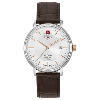 JDM+ JDM-WG004-06 herreklokke s�lv med safirglass