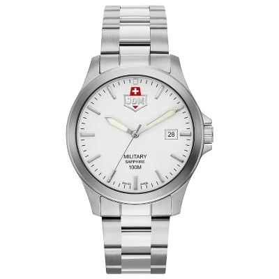 JDM+ JDM-WG005-01 Herreklokke hvit med safirglass