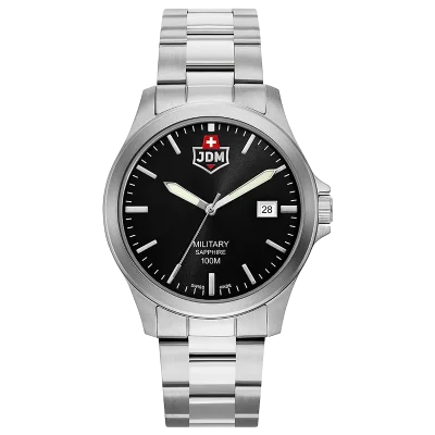 JDM+ JDM-WG005-02 herreklokke sort safirglass 40 mm