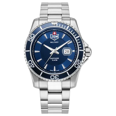 JDM+ JDM-WG022-01 herreklokke med bl� urskive og safirglass