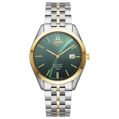 JDM+ JDM-WG023-06 gr�nn herreklokke med safirglass