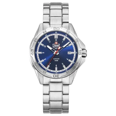 JDM+ JDM-WG035-02 bl� herreklokke med safirglass