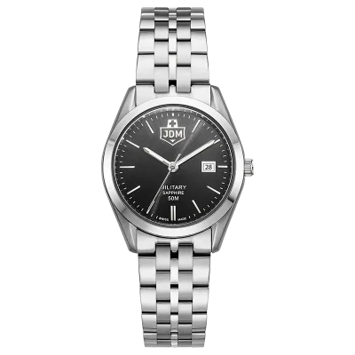 JDM+ JDM-WL024-03 svart dameklokke med safirglass