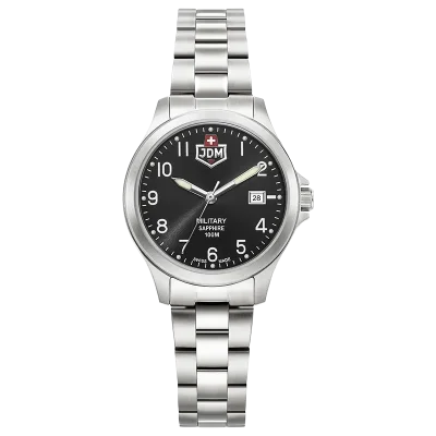 JDM+ JDM-WL030-02 dameklokke svart safirglass 30 mm