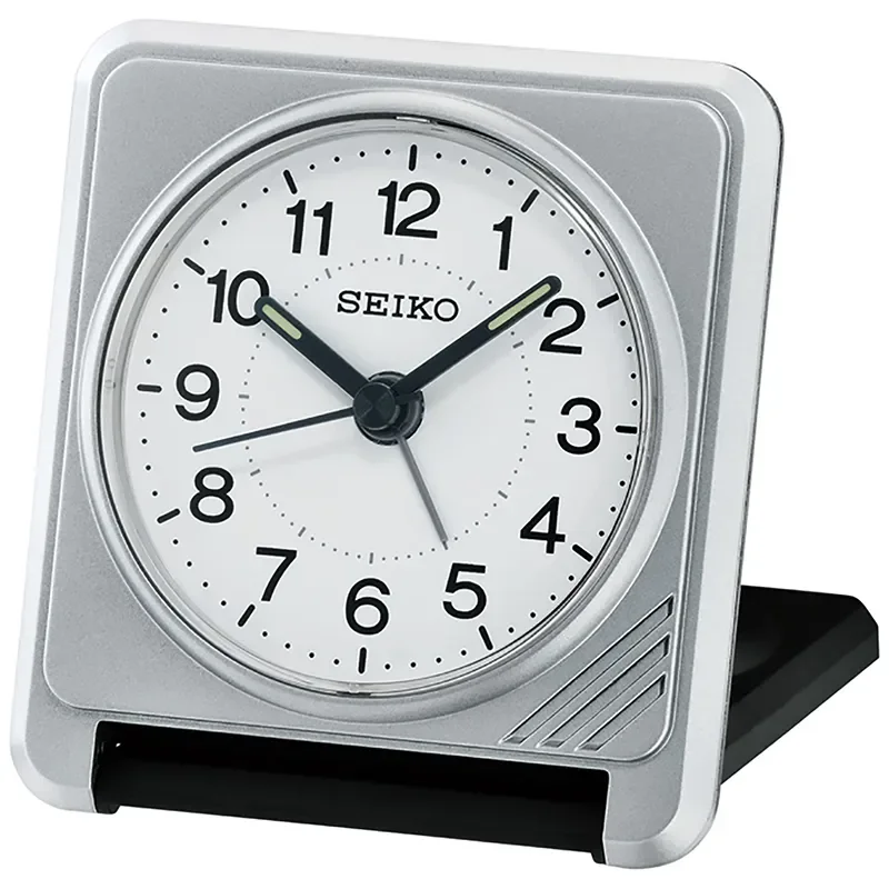 SEIKO TRAVEL ALARM  8X8X2CM SNOOZE LIGHT LUMIBRIT'