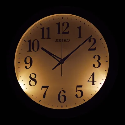 SEIKO WALL CLOCK 33X4CM AUTO LIGHT (HI/LO)'