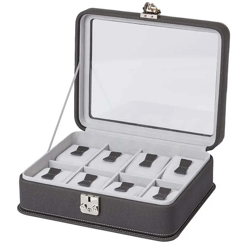 SKRIN FOR 8 UR SORT/GR 32534-VINDU I LOKKET