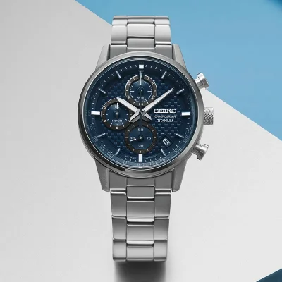 SEIKO MENS TITANIUM CHRONOGRAPH SSB387P1