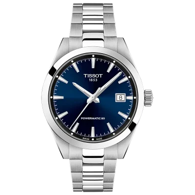 Tissot T1658071104100 - Bl� herreklokke med safirglass og automatisk urverk